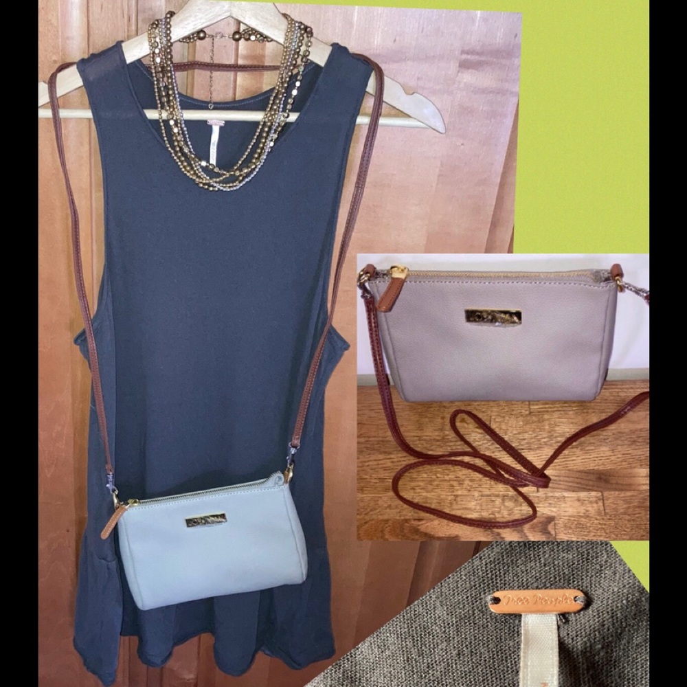 ➕Lot Free People Top Bag & Necklace Cognac Leather